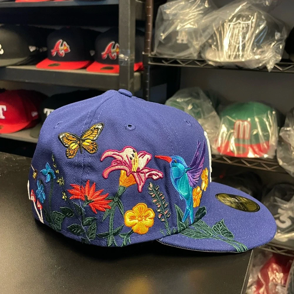 NEW ERA - MLB Hat - Los Angeles Dodgers Blooming 59FIFTY Fitted Cap - Blue - Picture 6 of 7